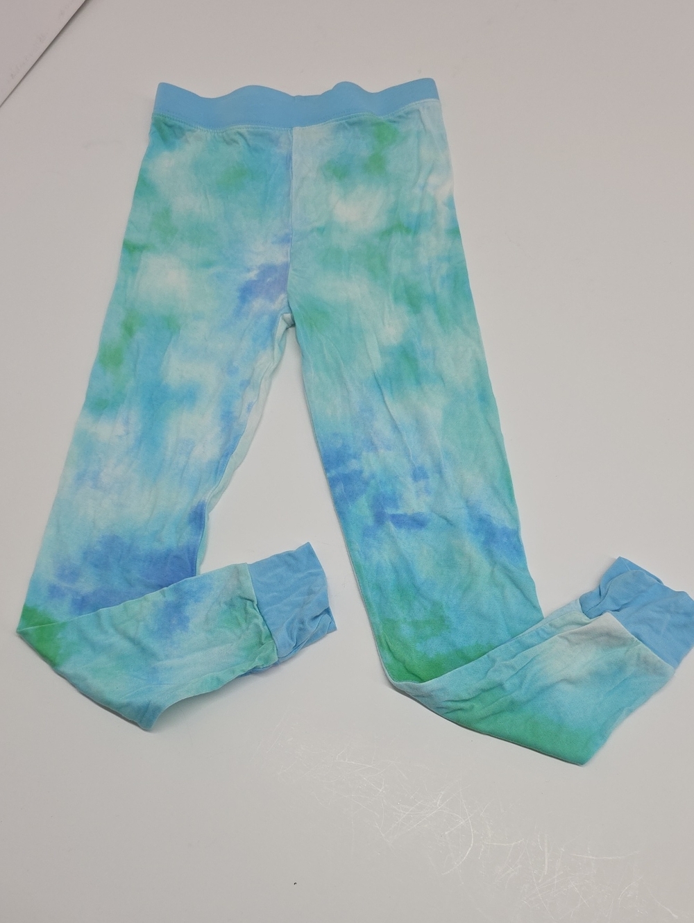 Little Sleepies Blue, Green & White Tie-Dye Pajama Bottoms Size 7/8Y